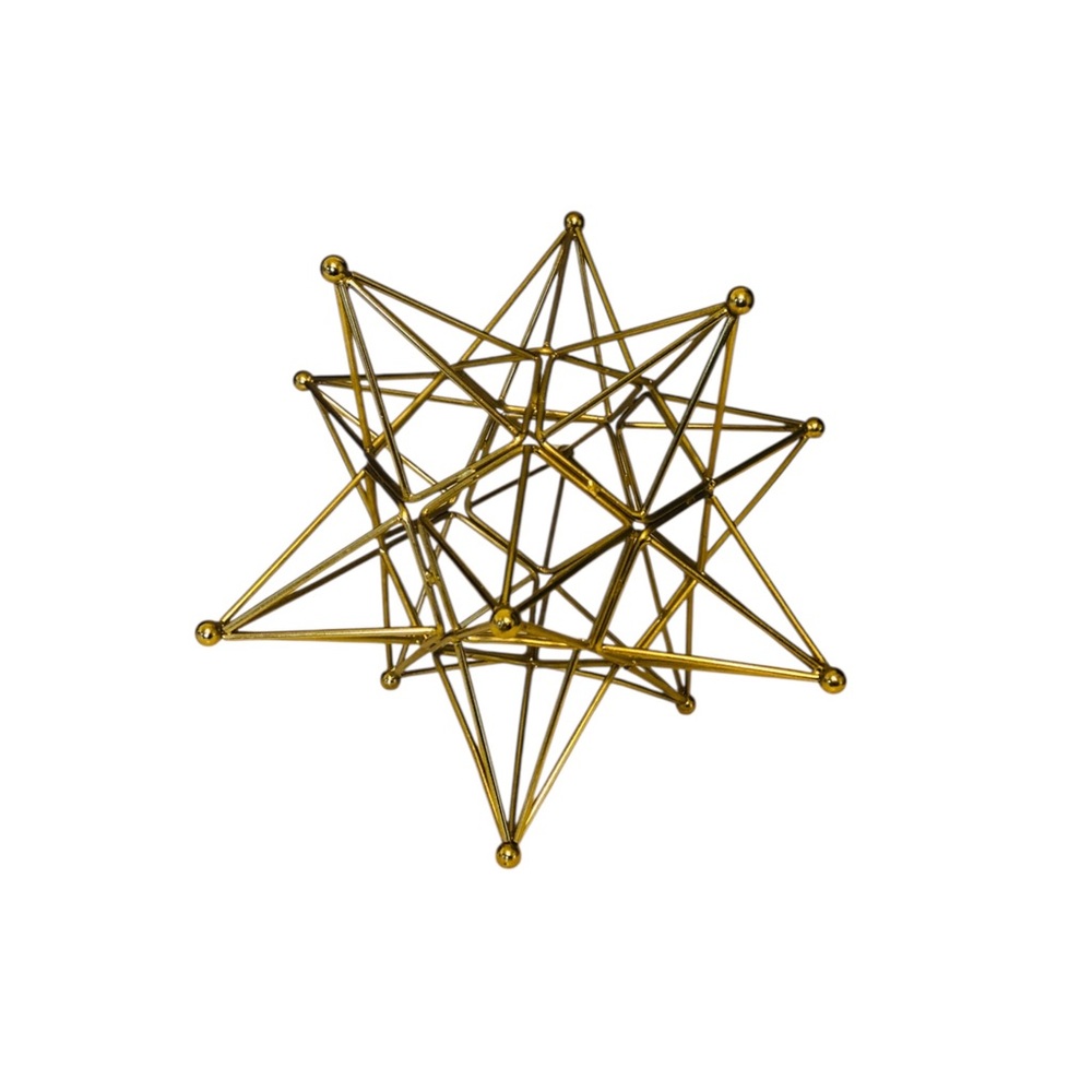 Geometric Starburst Metal Sculpture - Gold